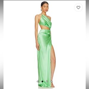 The Sei One Shoulder Cut Out Gown in Mint